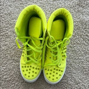 Vibrant Yellow Kids High-Top Sneakers